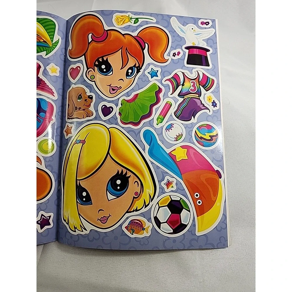 Vintage Rare Lisa Frank Fab Friends Sticker Coloring Book